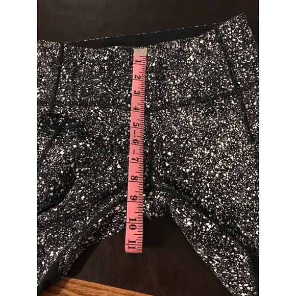 Lululemon Pace Rival Crop (Marathon) Splatter White Black / Black - Size 4 - Picture 8 of 11
